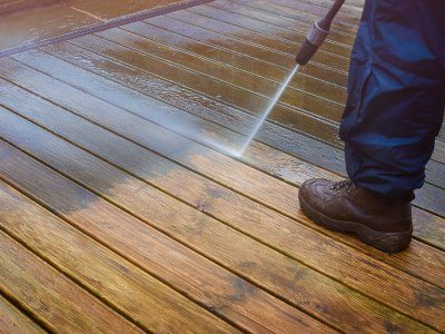 Wood Deck Soft Washing Process